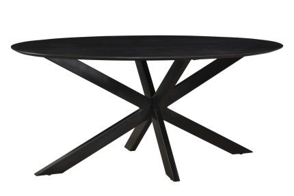 Oslo Ovaal Spin Zwart 160 cm