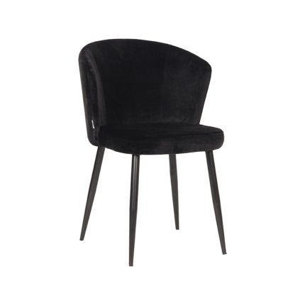 LABEL51 Eetkamerstoel Lenny - Antraciet - Microfiber