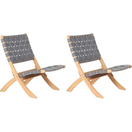 Set van 2 lage tuinfauteuils VERONE lichtgrijs