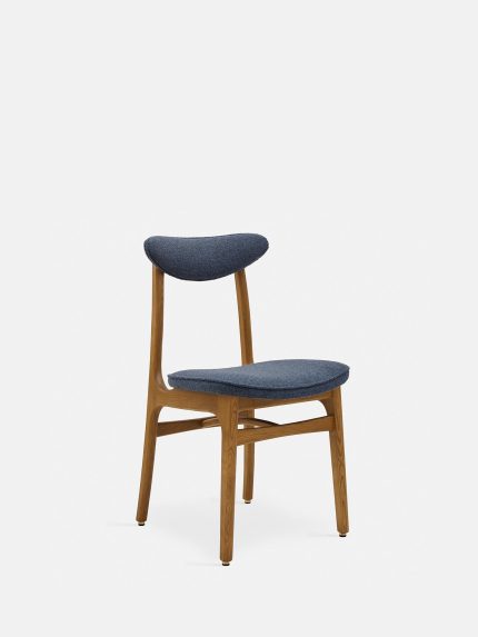 200-190 Stoel Boucle Denim Donker Hout