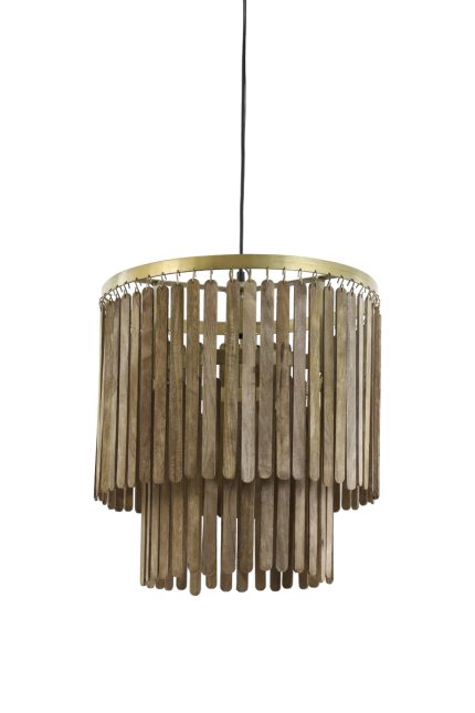 Hanglamp Ø45x43 cm GULARO hout donkerbruin