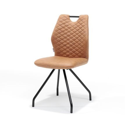 Chair Carlos Black Fabric Soft Cognac