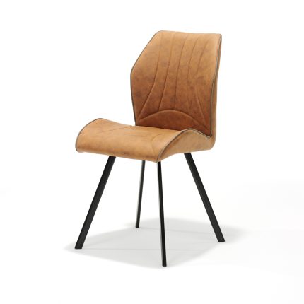 Chair Gana black Fabric Soft Cognac