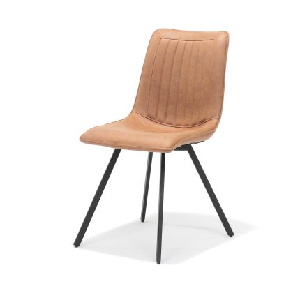 Chair Boxer zwart Stof Soft Cognac