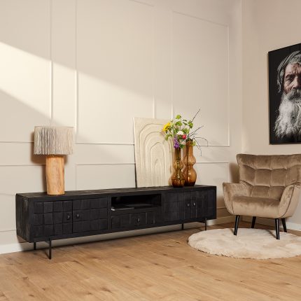 Tv-meubel Brandy Black | 220 cm
