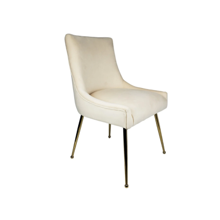 STOEL Genoa 5255 GOUDEN POTEN + ROOMWITTE STOF