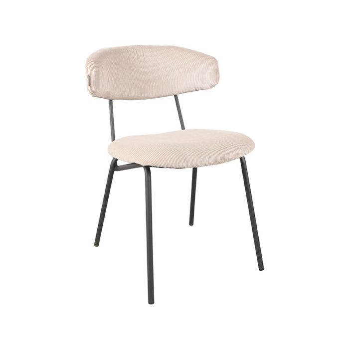 LABEL51 Eetkamerstoel Zack - Naturel - Ribcord - Afbeelding 1
