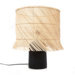 De Rotan Tafellamp - Zwart Natuurlijk