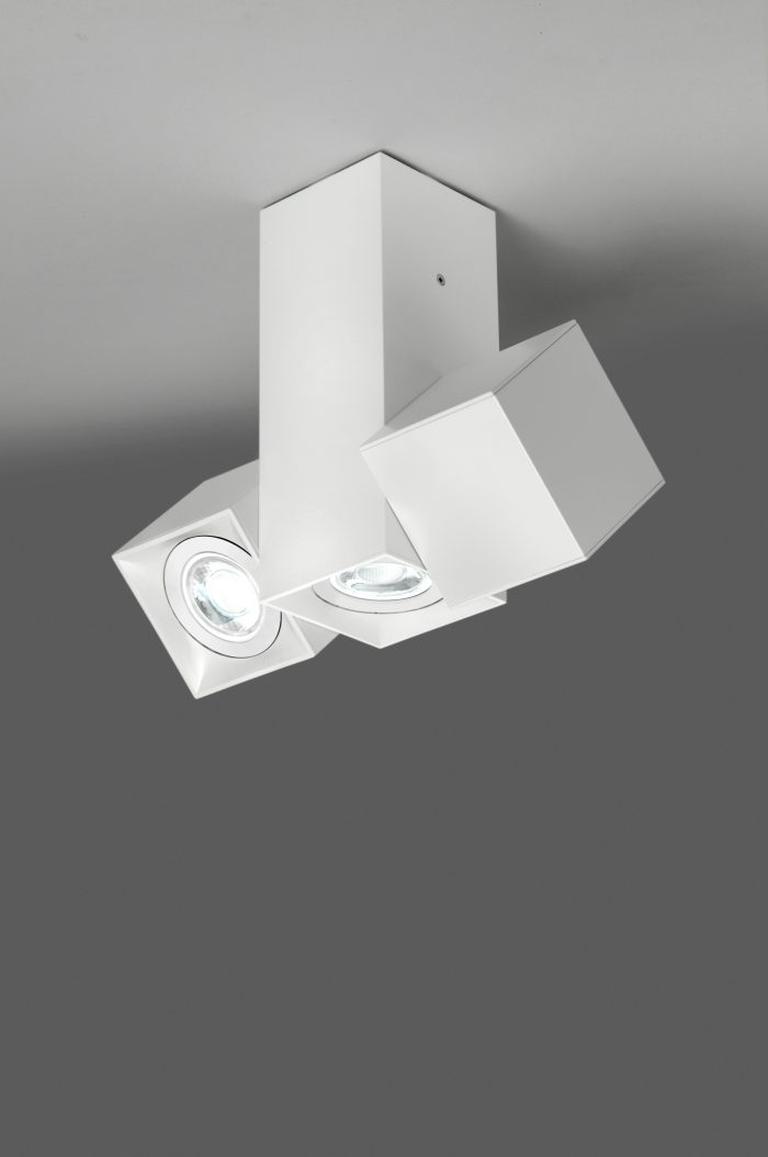 Dau 80 plafondlamp 3 x GU10 gestructureerd wit - Afbeelding 1