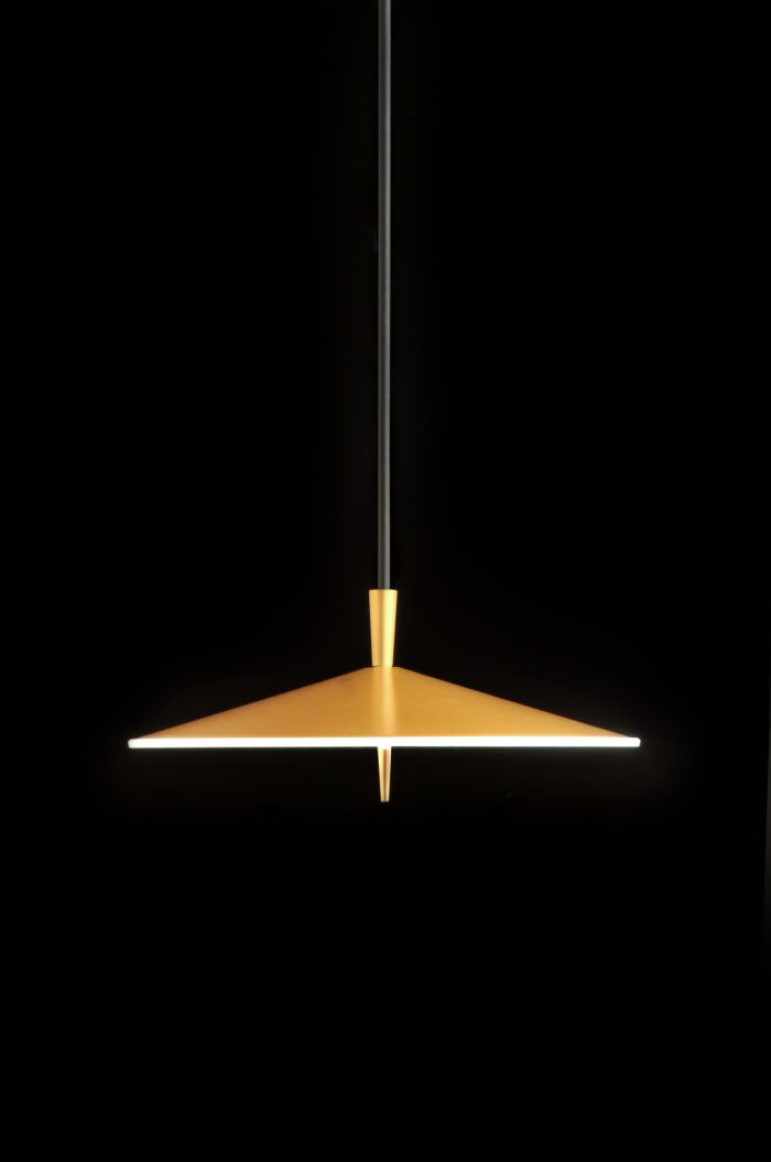 Plafondlamp met 20 led-lampjes in metallic goud. - Afbeelding 1