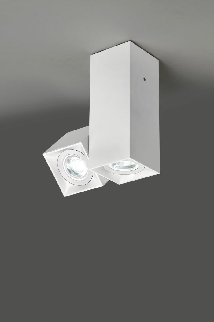Dau 80 plafondlamp 2 x GU10 gestructureerd wit - Afbeelding 1
