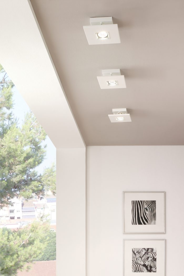 Plafondlamp Polifemo GU10 1 licht textuur wit - Afbeelding 1