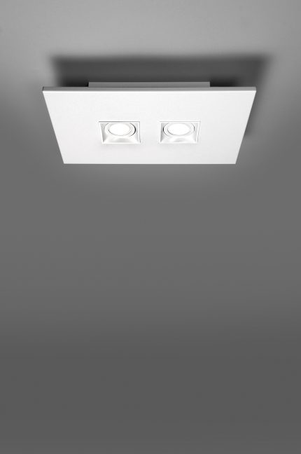 Plafondlamp Polifemo GU10 2 lichten gestructureerd wit