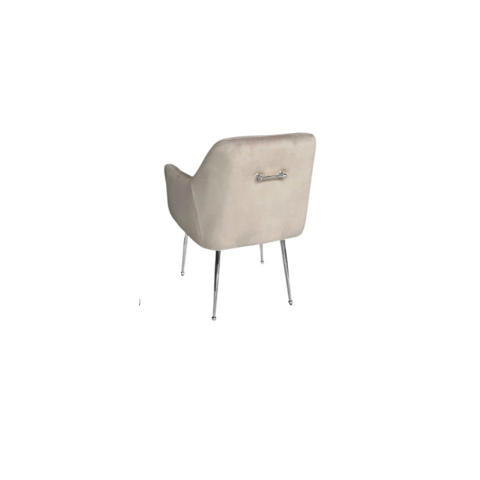 STOEL MILA VC802A ZILVER + TAUPE - Afbeelding 1