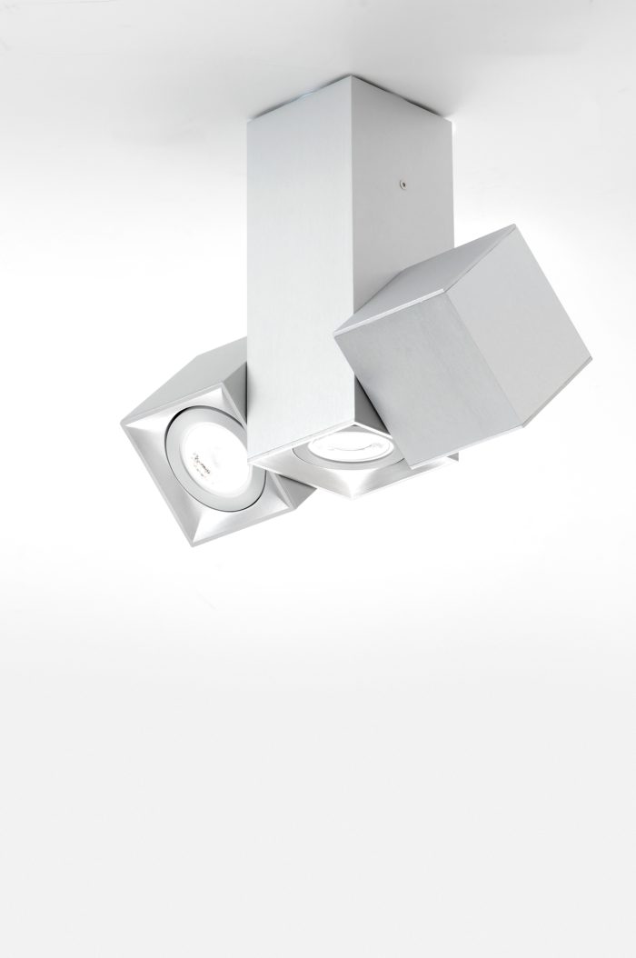 Dau 80 plafondlamp 3 x GU10 Geborsteld aluminium - Afbeelding 1