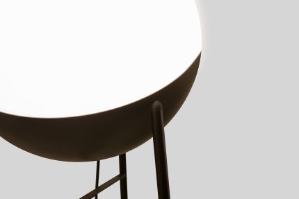 Halve vloerlamp @ 35 cm E27 gestructureerd zwart