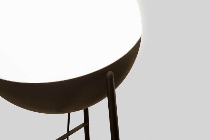 Halve vloerlamp @ 35 cm E27 gestructureerd zwart - Afbeelding 1