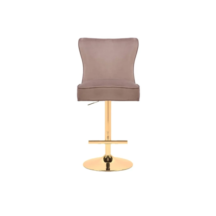 STOEL RIXOS BAR 7122 GOUDEN POTEN + TAUPE STOF (C42) - Afbeelding 1