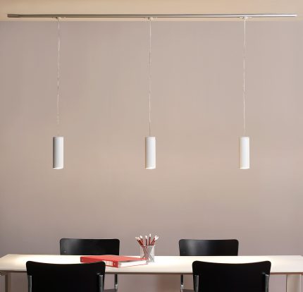 Kronn Hangende rail 1P GU10 gestructureerd wit