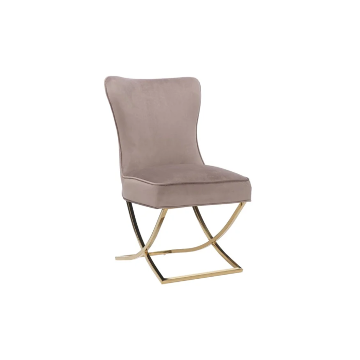 STOEL RIXOS 105 GOUDEN POTEN + TAUPE STOF (C42) - Afbeelding 1