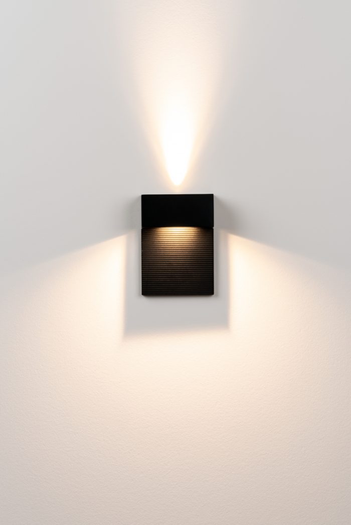 Mini Wandlamp H.15 DOB Led gestructureerd zwart - Afbeelding 1