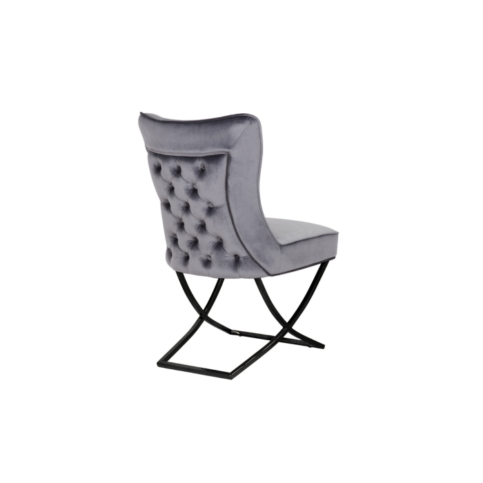 STOEL RIXOS 105 ZWARTE POTEN + GRIJS STOF (C43) - Afbeelding 1