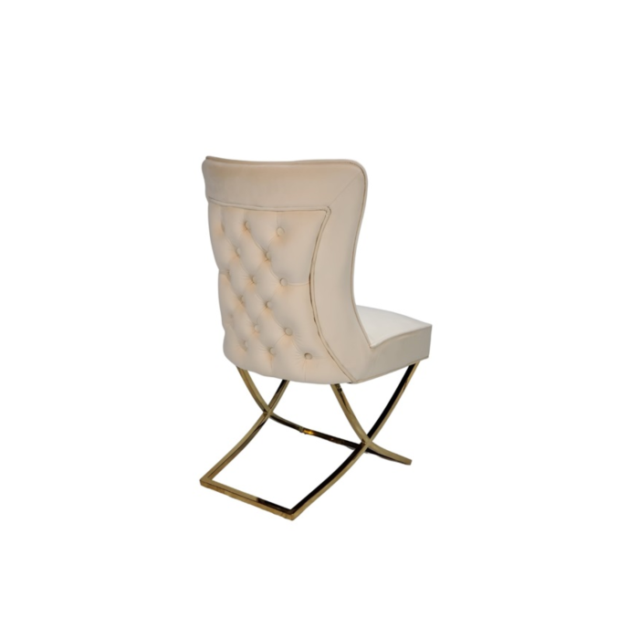 STOEL RIXOS 105 GOUDEN POTEN + ROOMKLEURIGE STOF - Afbeelding 1