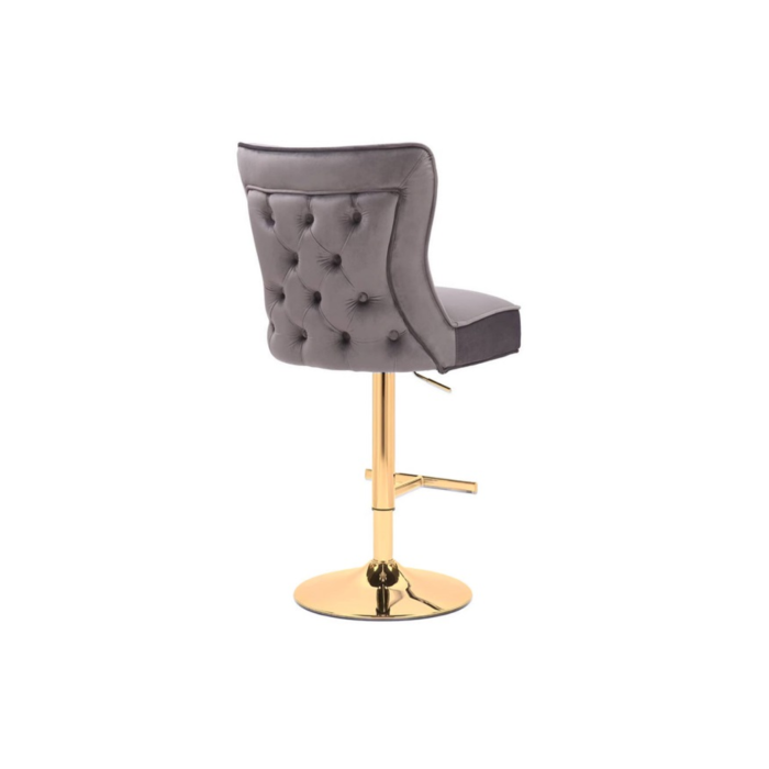 STOEL RIXOS BAR 7122 GOUDEN POTEN + GRIJZE STOF (C43) - Afbeelding 1