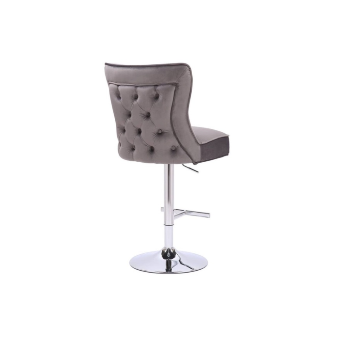 STOEL RIXOS BAR 7122 ZILVEREN POTEN + GRIJS STOF (C43) - Afbeelding 1