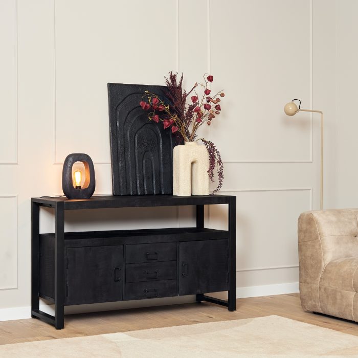 Dressoir Boaz Zwart | 135 cm - Afbeelding 1