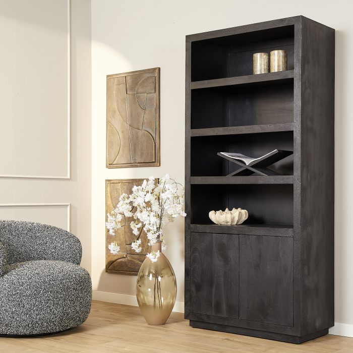 Boekenkast Brussel Zwart | 90 cm - Afbeelding 1