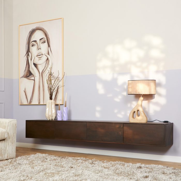 Zwevend tv-meubel Vision Walnut | 240 cm - Afbeelding 1