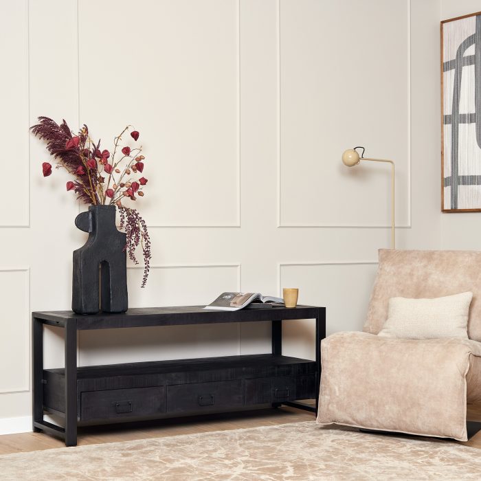 Tv-meubel Boaz Zwart | 150 cm - Afbeelding 1