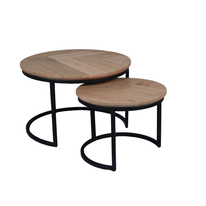 Salontafel Otik Natuurlijk Eiken | 70 cm | set van 2 - Afbeelding 1