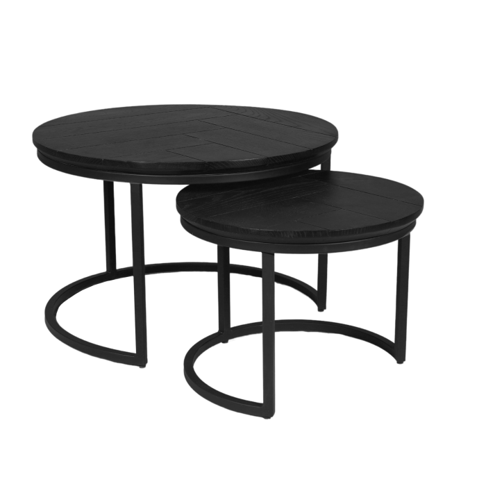 Salontafel Otik Black Oak | 70 cm | set van 2 - Afbeelding 1