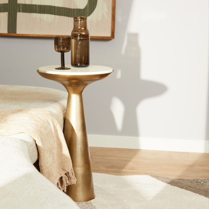 Bijzettafel Essy Small | Wit marmer 38 cm - Afbeelding 1