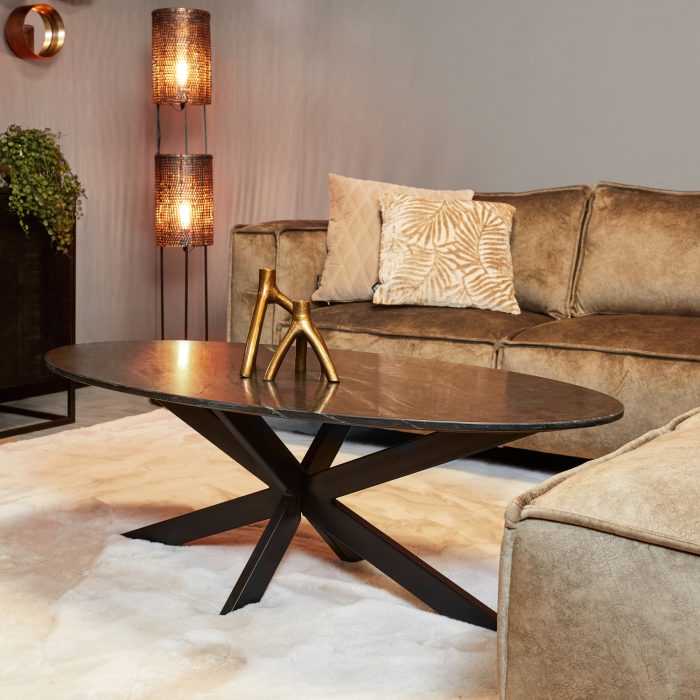 Salontafel Faye | Ovaal | Zwart marmer - Afbeelding 1