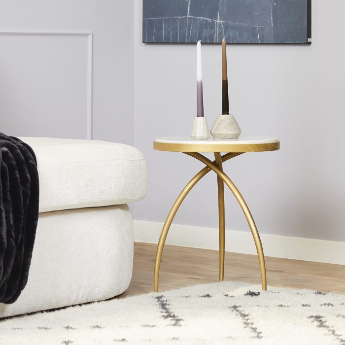 Bijzettafel Kay | Wit marmer 40 cm - Afbeelding 1