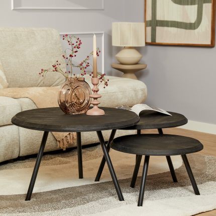 Salontafel Ohio Zwart | set van 3