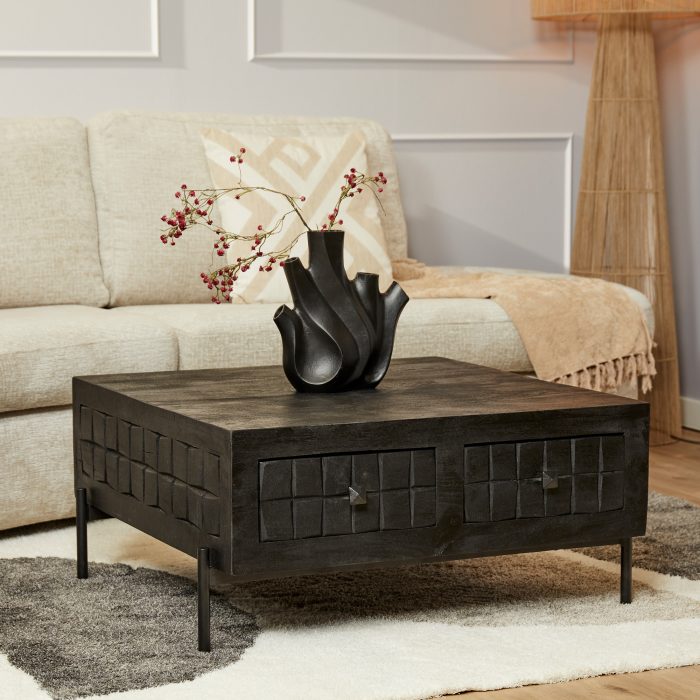 Salontafel Brandy Zwart | 80x80 cm - Afbeelding 1