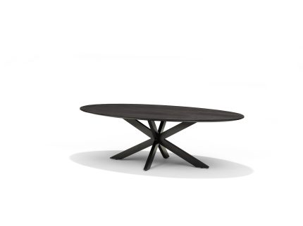 Salontafel 130X70 Ovaal Mango Zwart
