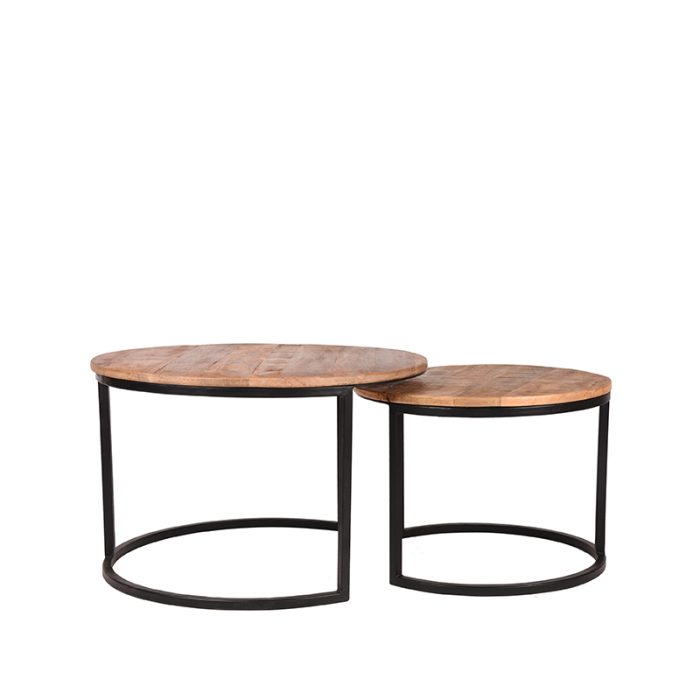 LABEL51 Salontafel Set Double - Rough - Mangohout - Afbeelding 1