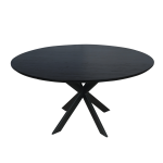 Eiken eettafel Ferris | Rond 110 cm | Zwart