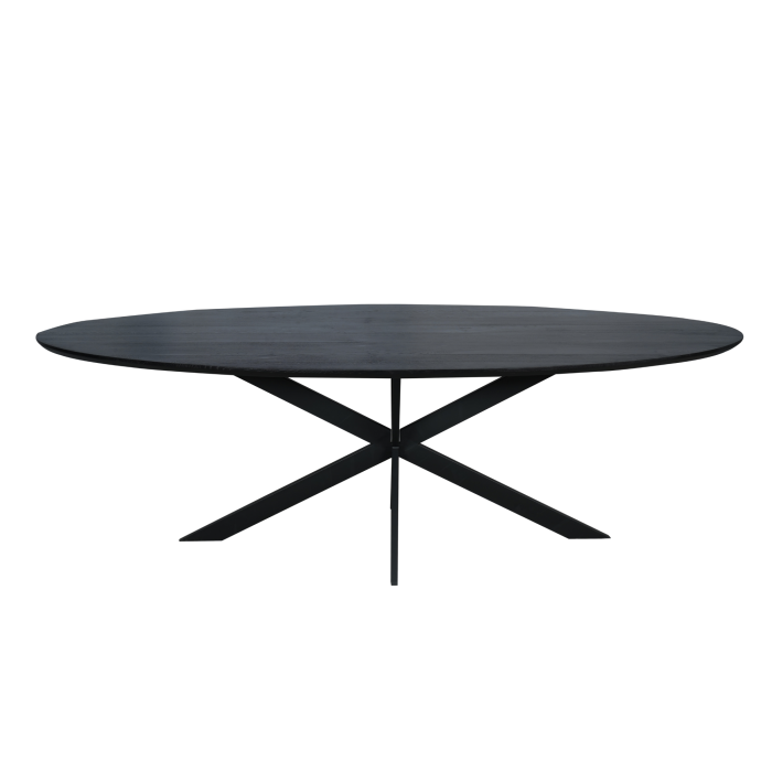 Eiken eettafel Ferris | Ovaal 240 cm | Zwart - Afbeelding 1