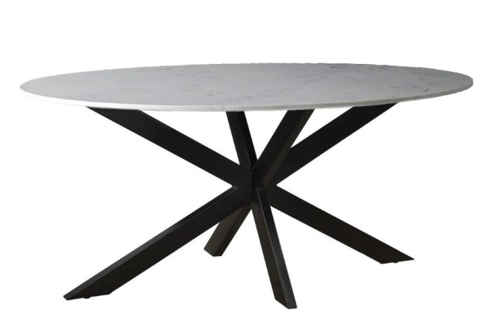 Marmeren Ovale Spin Wit 180cm - Afbeelding 1