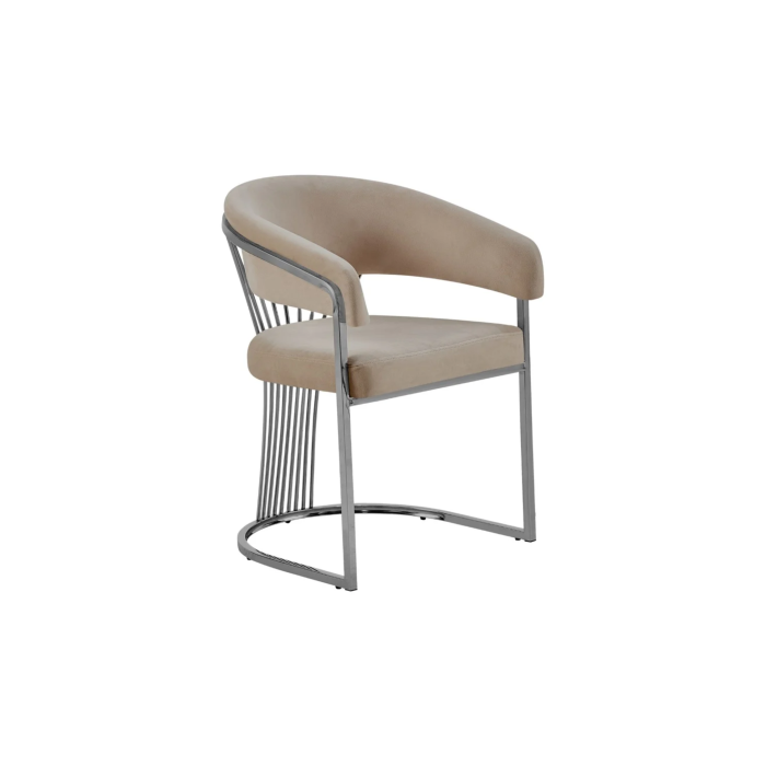 STOEL ACELYA VC806 ZILVER + TAUPE - Afbeelding 1