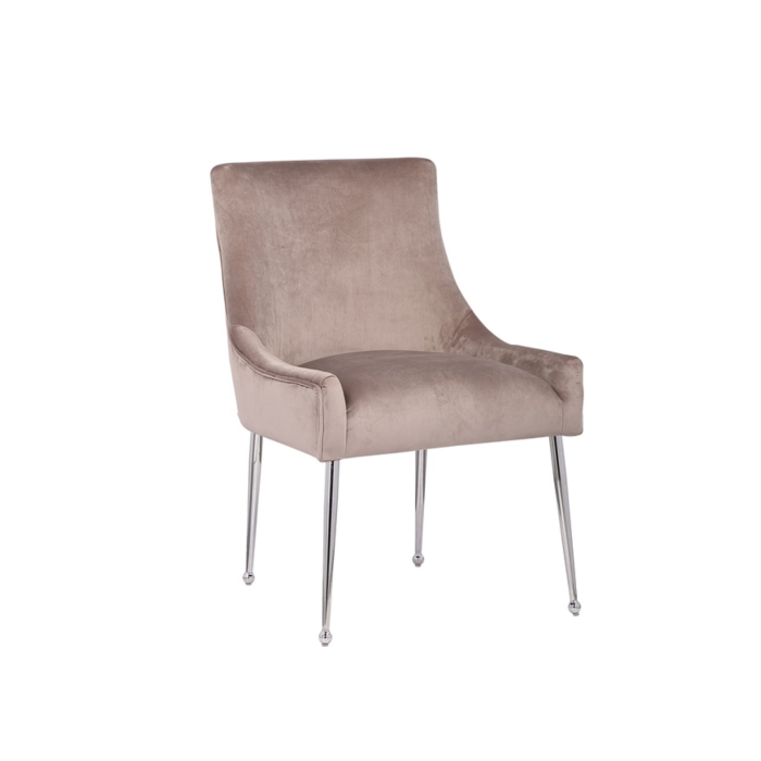 STOEL Genoa 5255 ZILVEREN POTEN + TAUPE STOF (C42) - Afbeelding 1