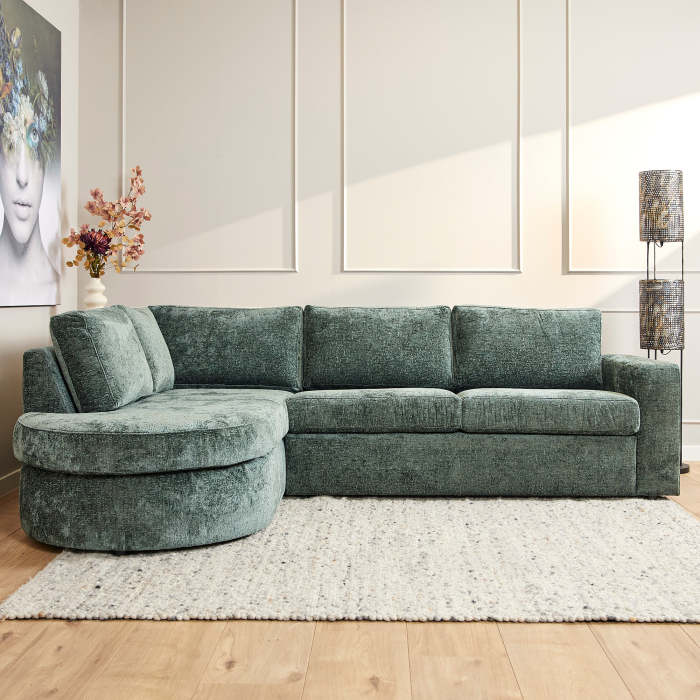 MijnSofa Alma | Groen | Divan Links + 2,5 zits | 5 jaar garantie - Afbeelding 1