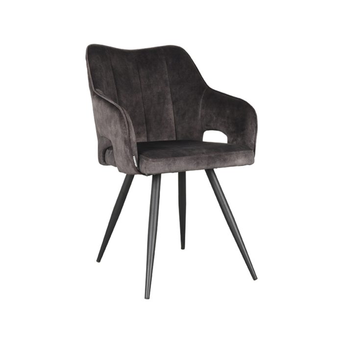 LABEL51 Eetkamerstoel Noud - Antraciet - Velours - Afbeelding 1