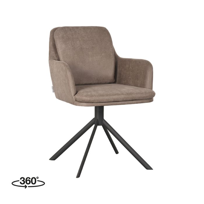 LABEL51 Eetkamerstoel Joy - Taupe - Microfiber - Afbeelding 1